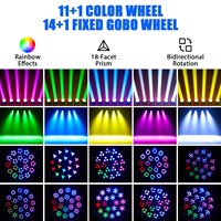 Projecteur LED à tête mobile 200W, 18 prismes, effets arc-en-ciel, avec anneau LED pour DJ, discothèque, fête, mariage