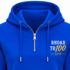 Sweat-shirt à capuche demi-zip pour femme Sigma Gamma Rho, motif lettres grecques bleues, décontracté, mode universitaire, personnalisé - Product Image 6