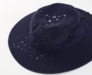 Unisex <b>Black</b> Breathable Waterproof Mesh Safari <b>Bucket</b> Hat with Adjustable Strap for Outdoor Summer Casual Use by Adults - Product Image 4
