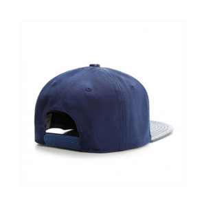 Unisex Navy Blue 6-Panel Baseball <b>Cap</b> Fitted Solid Color Twill Fabric Casual Style Adult Hat - Product Image 2