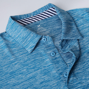 เสื้อโปโลแขนสั้นผู้ชายสีน้ำเงิน ผ้าถัก แห้งเร็ว ทรงปกติ ลายเรียบ - Product Image 6