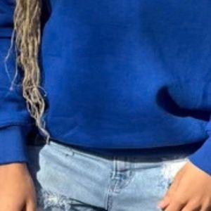 Premium <b>Quarter</b> <b>Zip</b> Pullover Sweatshirt <b>Women</b> Long Sleeve High Neck Casual Activewear Top Blue Lightweight Comfortable - Product Image 6