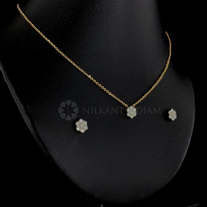 1.20Ct Round Lab Grown Diamond Designer <b>Pendant</b> and Earring Set in 10K 14K 18K <b>Solid</b> <b>Gold</b> Wedding Anniversary Gift - Product Image 6