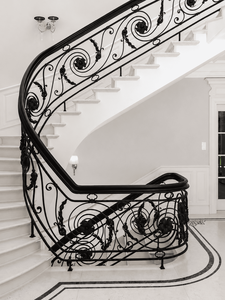 Rampe d'escalier murale en fer forgé de style victorien européen, résistante à la rouille, facile à assembler pour les hôtels - Product Image 2