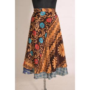 Women's Vintage Floral Printed Silk Maxi <b>Wrap</b> Skirt Handmade Bohemian - Product Image 1