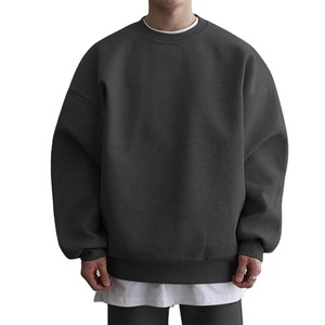 Sweat-shirt en tricot à col rond pour homme, couleur unie, coupe ample, pull décontracté, automne, orange, manches régulières - Product Image 2