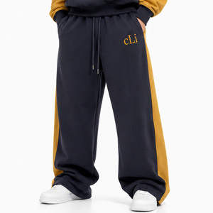 <b>Top</b> Quality Color Block Half <b>Zip</b> Mock Neck Sweatshirt Custom Embroidery Oversized Hoodies Sweatpants Heavy Cotton Drop Shoulder - Product Image 4