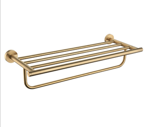 Ensemble d'accessoires de salle de bain de luxe Daystar Trade en or, porte-serviettes double mural, design moderne écologique, finition polie - Product Image 2
