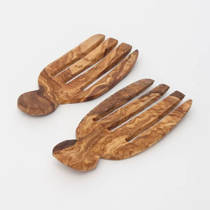 Mélangeur à salade en bois de style rustique, mélangeur à salade en bois naturel pour mélanger les fruits et les légumes - Product Image 1