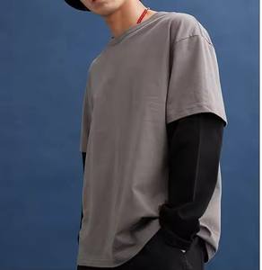 เสื้อยืดแขนสองชั้นผู้ชาย ผ้าฝ้าย 100% ทรงหลวม พิมพ์ลาย คุณภาพเยี่ยม มีทุกสี - Product Image 2