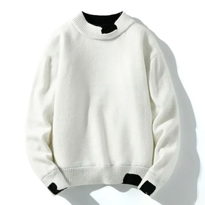 AL SWANS INTERNATIONAL Men's Solid Color Knitted Anti-Pilling Pullover Sweater Full Sleeve Crew Neck Autumn Wear Cotton Material - Product Image 6