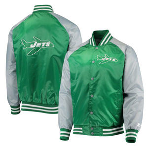 แจ็คเก็ตวาร์ซิตี้สีเขียวและสีเงินแบบซาตินจากนิวยอร์ก - Product Image 1