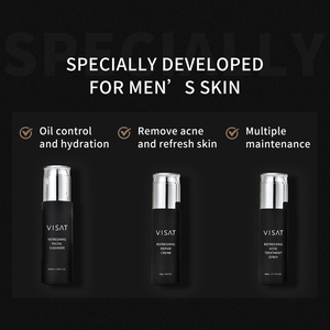 ชุดผลิตภัณฑ์ดูแลผิวหน้าสำหรับผู้ชาย 3 ชิ้น ช่วยลดรอยสิวและปรับผิวกระจ่างใส ด้วยสารสกัดสมุนไพรออร์แกนิกจากซานตง ประกอบด้วยกรดไฮยาลูโรนิกและกรดอะซีเลอิก ช่วยดูแลรูขุมขนและลดปัญหาสิว - Product Image 5