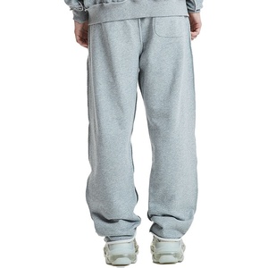 Men's Heavyweight Baggy Grey <b>Stacked</b> <b>Joggers</b> Sweatpants Custom Straight Leg Sweat Pants - Product Image 3