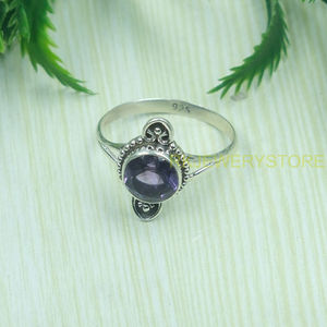 Anillo de Amatista Natural, Plata de Ley 925, Diseño Hecho a Mano con Cuentas, Corte Redondo, Gema Púrpura, Anillo para Mujer, Joyería Boho, Venta al Por Mayor - Product Image 3