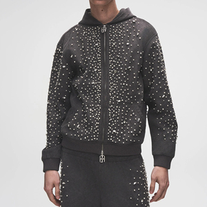 Survêtements en strass de couleur unie pour adultes, style streetwear, taille personnalisée, dernier design, survêtements en strass pour hommes - Product Image 3