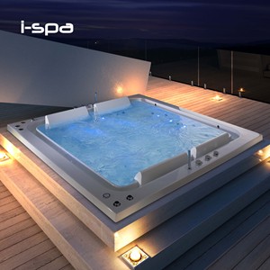 Bañera de Hidromasaje Moderna de Acrílico Cuadrada con Función de Masaje para Uso en Interiores en Hoteles y Villas - Product Image 1