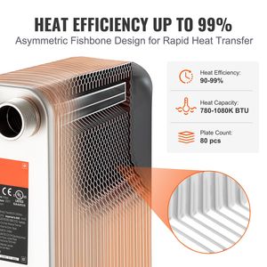 Scambiatore di Calore a Piastre Brasate 5"x12" 80 Piastre Rame/Acciaio Inox 316L Compatibile Acqua/Olio Condizione Nuova - Product Image 3