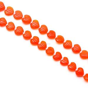 Cuentas de cornalina natural talladas en forma de corazón de 10-11 mm, cuentas de piedras preciosas talladas a mano para la fabricación de joyas, proveedor mayorista a granel de 8 pulgadas - Product Image 1