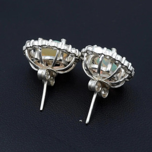 Pendientes de Ópalo Etíope Facetado, Ópalo Multifuego y Moissanita, Dijes de Aleación - Regalo para Fiesta de Boda Infantil - Product Image 4