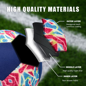 Ballon de football classique jaune et bleu bicolore en cuir PU et mousse EVA taille 5 pour l'entraînement sportif en extérieur - Product Image 6