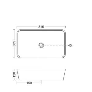 Floating wall hung ceramic sink glossy white rectangular 515x305x120mm bathroom basin semi pedestal - Product Image 6