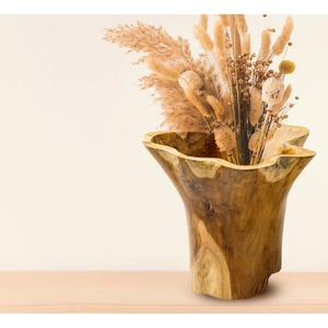 Jarrón de Mesa con Diseño Rústico de Madera y Boca Ancha, para Plantas de Agave, Decoración del Hogar - Product Image 1