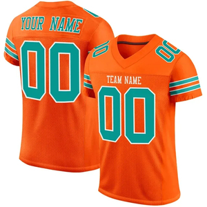Custom Red American Football Jersey V-Neck Short Sleeve Mesh Breathable 100% Polyester Sublimated Print Front Team <b>Name</b> Number - Product Image 6