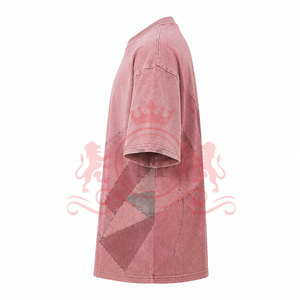T-shirt décontracté moderne à épaules tombantes effet délavé, en tissu premium, idéal pour les activités quotidiennes en extérieur avec style. - Product Image 2