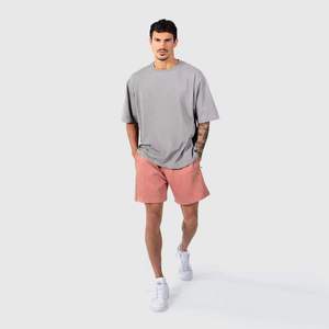 Camiseta de Algodón Gris Extra Grande para Hombre, Cuello Redondo, Manga Corta, Color Sólido, Estilo Casual - Product Image 4