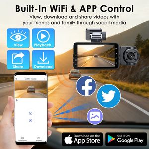 Dash Cam a 3 Canali 1080P Full HD per Auto, Telecamera Frontale Grandangolare 140 Gradi, Telecamere Interne e Posteriori 480P 360 Gradi, Memoria 512GB IPS - Product Image 6