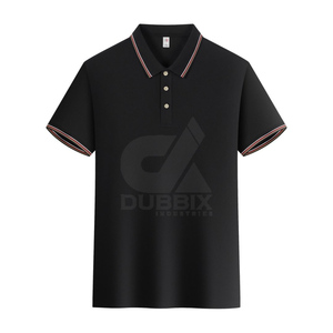 Best Quality 220 Gram Men's High Collar Ringer T-<b>Shirts</b> Plus Size Customizable Design Logo <b>100</b>% <b>Polyester</b> Anti-Pilling Quick Dry - Product Image 2