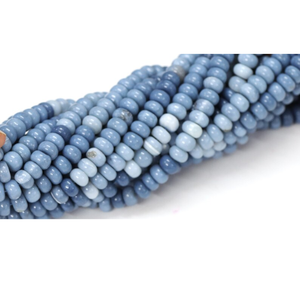 Magnifiques perles de quartz bleu arc-en-ciel lisses en forme de rondelle, 16 pouces, 7-8 mm, pour la fabrication de bijoux - Product Image 5
