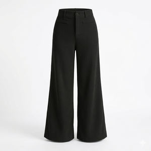 Pantalones de pana de cintura alta y pierna ancha para mujer, de corte holgado y recto, estilo vintage, acanalados, casuales, tipo cargo, al por mayor - Product Image 2