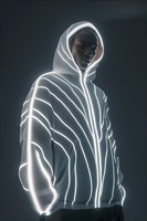 Survêtement en nylon personnalisé OEM avec bandes réfléchissantes 3M, coupe-vent pour homme, ensembles en nylon pour homme, bandes de surpiqûre blanches pour homme