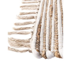 Alfombra de Algodón Orgánico a Rayas, Tejida a Mano, Estilo Escandinavo, Rectangular, para Sala de Estar - Product Image 3