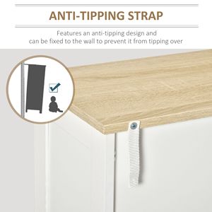 "Living Room Freestanding <b>Cabinet</b> with 2 Adjustable Shelves & 3 Tier <b>Storage</b>" - Product Image 6