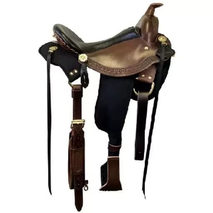 Selle de cheval Western haut de gamme en cuir véritable, fabriquée à la main, légère, confortable, pour l'équitation en ranch, avec logo personnalisé, durable, en bois. - Product Image 2