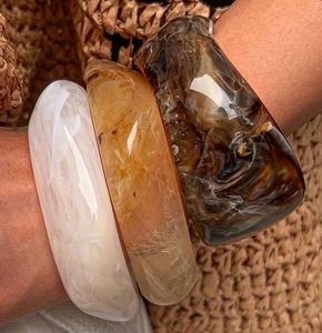 Luxury Designer Waterproof Resin Bangles for Ladies-Lightweight Statement Jewelry Smooth Polish Custom Colors for Festive - Product Image 2