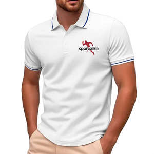 Polo à manches courtes noir pour homme Sportscode, col et poignets contrastés, couleur unie, haut sportif - Product Image 2