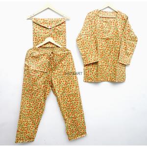 Conjunto de Pijamas de Mujer 100% Algodón con Estampado Floral, Manga Larga, Cuello Redondo, Ropa de Dormir Informal para la Temporada de Primavera - Product Image 5