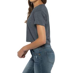 Camiseta Corta Oversize para Mujer con Logotipo Personalizado, 100% Algodón, Lisa, Informal, Estilo Urbano, Top de Verano, Proveedor Mayorista OEM - Product Image 2