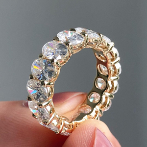 Iced Jewelz 1 Carat Oval Cut <b>Ring</b> 14K yellow Gold Gold Plated for her IGI engagement <b>ring</b> wedding <b>ring</b> - Product Image 6