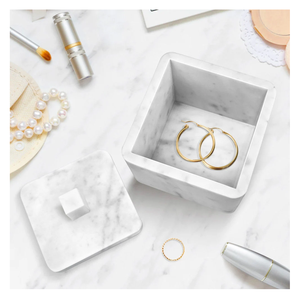 กล่องเก็บเครื่องประดับหินอ่อนสีขาวคุณภาพสูงสุด ราคาถูกที่สุด กล่องหินอ่อนคุณภาพดี เป็นมิตรกับสิ่งแวดล้อม - Product Image 1