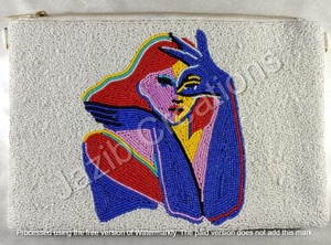 Porte-monnaie perlé fait à la main porte-monnaie porte-monnaie perlé adolescent portefeuille perlé coloré porte-monnaie en perles en gros pochette perlée personnalisée - Product Image 5