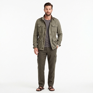 Men's <b>Summer</b> Polyester Cargo <b>Jacket</b> <b>Lightweight</b> Utility Casual Finished Zipper OEM ODM Wholesale Factory Custom Logo Low MOQ - Product Image 1