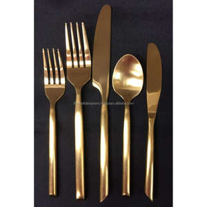 <b>Gold</b> Silverware Set Handicraft Luxury <b>Cutlery</b> Sets Wedding Decoration Reusable Simple Style Flatware Sets Factory Prices - Product Image 3
