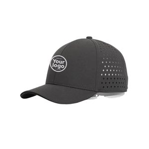 Casquette de golf OEM imperméable à séchage rapide avec perforations laser, logo brodé 3D personnalisé, respirante, à fermeture snapback pour l'entraînement en extérieur - Product Image 1