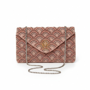 Elegante Bolso de Mano Bohemio Hecho a Mano con Cuentas, Estilo Vintage para Mujer, Duradero, con Doble Correa, Organizador de Maquillaje con Patrón Geométrico - Product Image 2