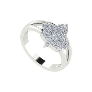 Iced Out Crystal Sterling Silver <b>Ring</b> Women Elegant Fashion Jewelry <b>Statement</b> <b>Ring</b> Silver Tone Accessory Gift Daily Wear - Product Image 2